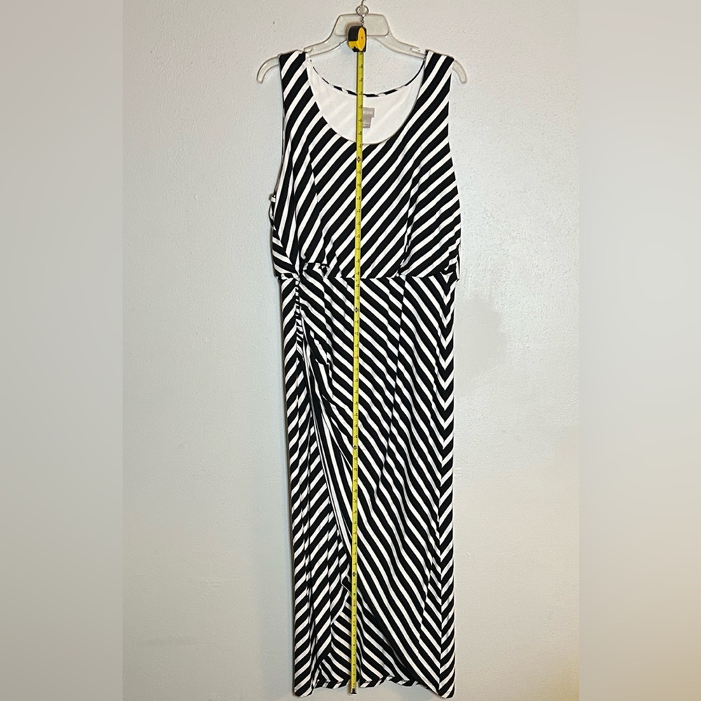 Chico’s Black and White Striped Maxi Dress